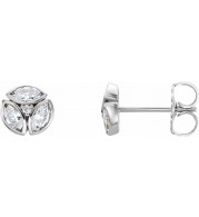 14K White 1/2 CTW Diamond Earrings