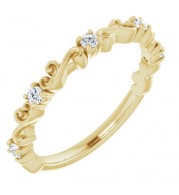 14K Yellow 1/6 CTW Diamond Sculptural-Inspired Anniversary Band