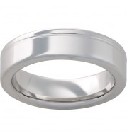 Serinium Band with .5mm Off-Center Groove and Polish Finish
