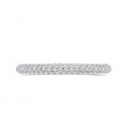 Shah Luxury 14K White Gold Round Diamond  Half-Eternity Wedding Band