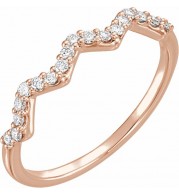 14K Rose 1/5 CTW Diamond Stackable Ring