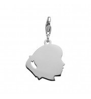 Sterling Silver Girl's Head Bracelet Charm