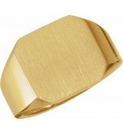 14K Yellow 15 mm Octagon Signet Ring