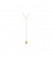 14K Yellow Gold Citrine 2 Inch Drop Y-Necklace