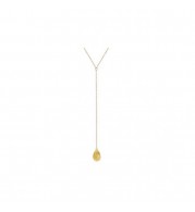 14K Yellow Gold Citrine 2 Inch Drop Y-Necklace