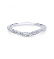 Gabriel & Co. 14k White Gold Contemporary Curved Wedding Band
