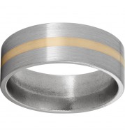 Titanium Flat Band with a 2mm 14K Yellow Gold Inlay and Satin Finish