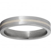 Titanium Flat Band with a 1mm Sterling Silver Inlay and Satin Finish