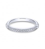 Gabriel & Co. 14k White Gold Contemporary Diamond Wedding Band