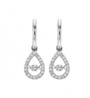 Gems One 14KT White Gold & Diamond Rhythm Of Love Fashion Earrings  - 1/5 ctw