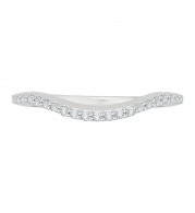 Shah Luxury 14K White Gold Diamond Half Eternity Euro shank Wedding Band