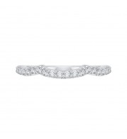 Shah Luxury 14K White Gold Round Diamond Half-Eternity Wedding Band
