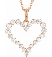 14K Rose 1 CTW Diamond Heart 18 Necklace