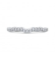 Shah Luxury 14K White Gold Round Diamond Wedding Band