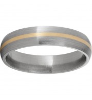 Titanium Domed Band with a 1mm 14K Yellow Gold Inlay and Satin Finish