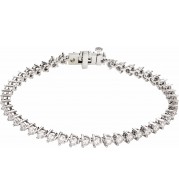 14K White 5 CTW Diamond Line 7 1/4 Bracelet