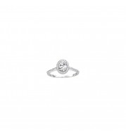 Platinum 0.29ct Diamond Halo Semi Mount Engagement Ring