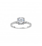 Platinum 0.31ct Diamond Halo Semi Mount Engagement Ring