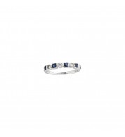 14k White Gold Diamond and Sapphire Stackable Ring