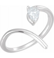 14K White 1/3 CTW Diamond Negative Space Ring