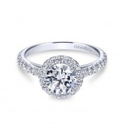 Gabriel & Co. 14k White Gold Contemporary Halo Engagement Ring