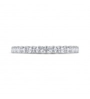 Shah Luxury 14K White Gold 3/4 Run Round Diamond Wedding Band