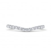 Shah Luxury 14K White Gold Half Run Diamond Wedding Band