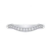 Shah Luxury 14K White Gold Round Diamond Wedding Band