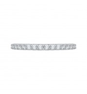 Shah Luxury 14K White Gold Round Diamond Wedding Band