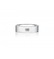 Henri Daussi 6mm Men's Wedding Band MBEC1 18k Gold White 0.15 Ctw.