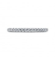 Shah Luxury 14K White Gold Round Diamond Wedding Band