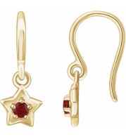 14K Yellow 3 mm Round January Youth Star Birthstone Earrings
