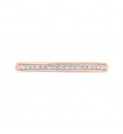 Shah Luxury 14K Rose Gold Round Cut Diamond Wedding Band