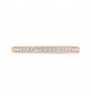 Shah Luxury 14K Rose Gold Round Cut Diamond Wedding Band