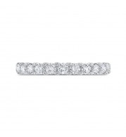 Shah Luxury 14K White Gold Half-Eternity Round Diamond Wedding Band