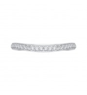 Shah Luxury 14K White Gold Diamond Wedding Band with Euro Shank