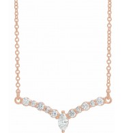 14K Rose 1/3 CTW Diamond 18 V Necklace
