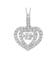 Gems One 10KT White Gold & Diamond Rhythm Of Love Neckwear Pendant   - 1/3 ctw