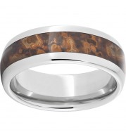 Serinium Domed Band with Medium Distressed Copper Inlay