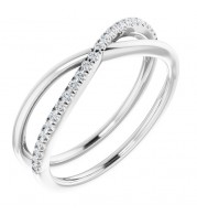 14K White 1/10 CTW Diamond Criss-Cross Ring