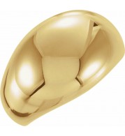 14K Yellow 12 mm Dome Ring