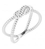 14K White Rope Knot Ring