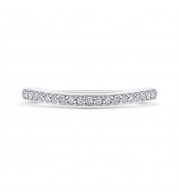 Shah Luxury 14K White Gold Round Diamond Half-Eternity Wedding Band