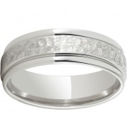 Modern Gold 6mm 14K White Gold Ring with Rounded Edges and Moon Finish