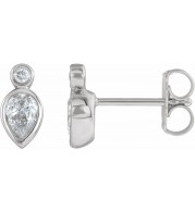 Platinum 1/3 CTW Diamond Bezel-Set Earrings