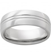 Serinium Domed Band with a Domed Center Groove and Polish Finish