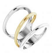 14K White & Yellow Freeform Ring