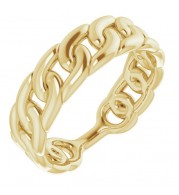 14K Yellow Stackable Chain Link Ring