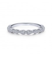 Gabriel & Co. 14k White Gold Victorian Diamond Wedding Band