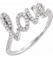 14K White 1/4 CTW Diamond Love Ring